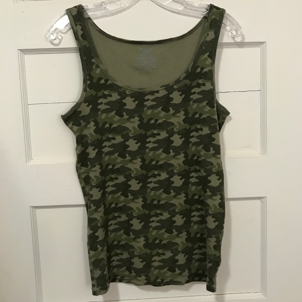 Faded Glory XL Women’s Camouflage Tank Top Green